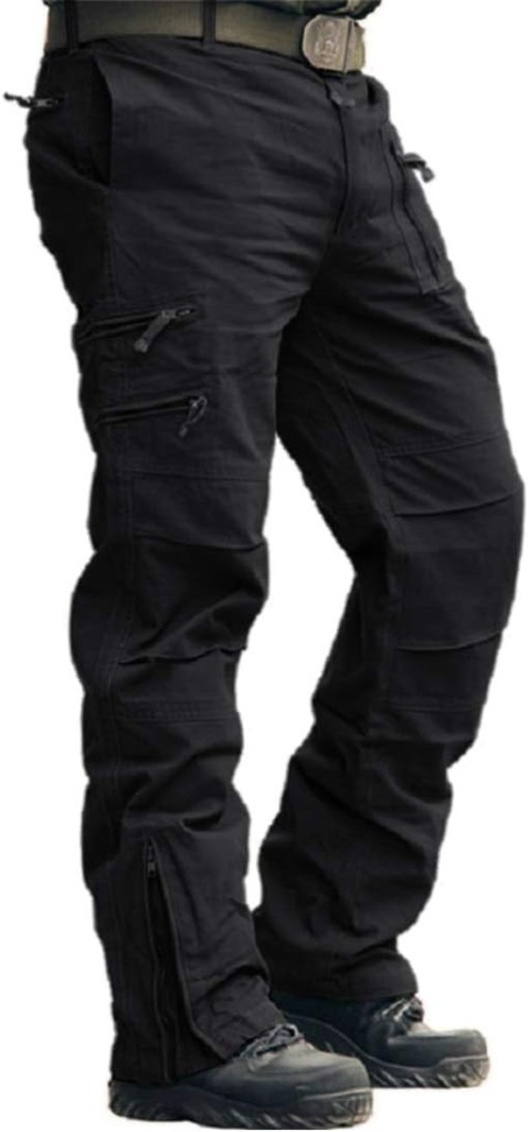 M-Tac Aggressor Flex Tactical Pants For Men - Cotton Cargo Pants With Multiple Pockets (Black, W34/L34)