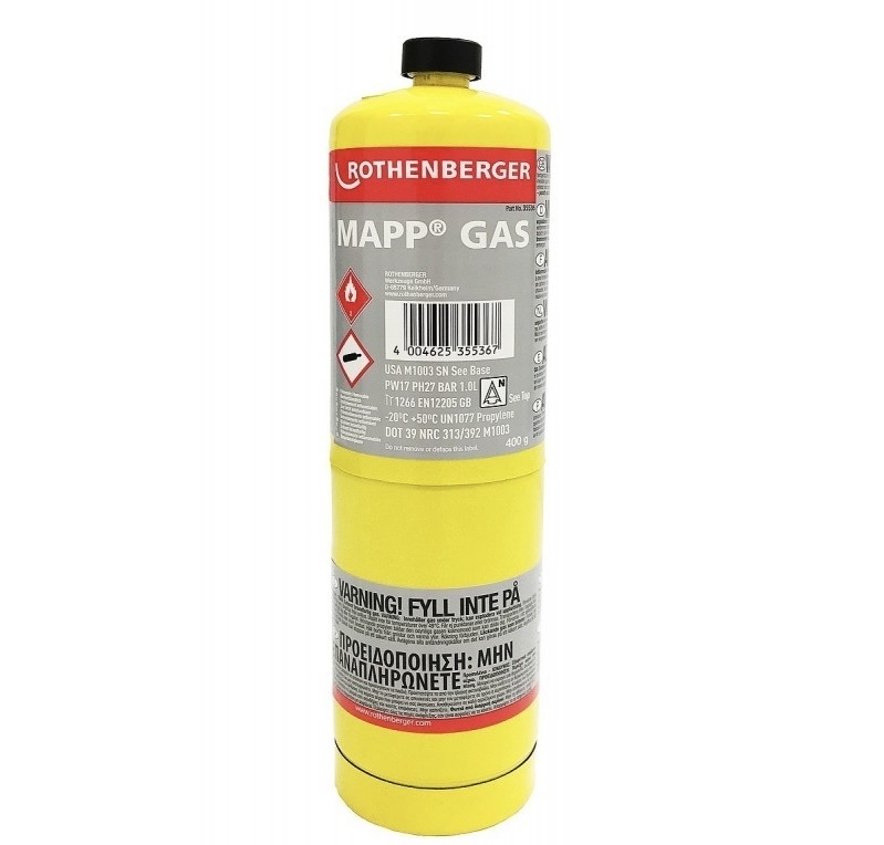 ROTHENBERGER MAPP-Gas HPC 7/16-EU Version B - Gaskartusche Für Hartlöten Bis 2.700°C