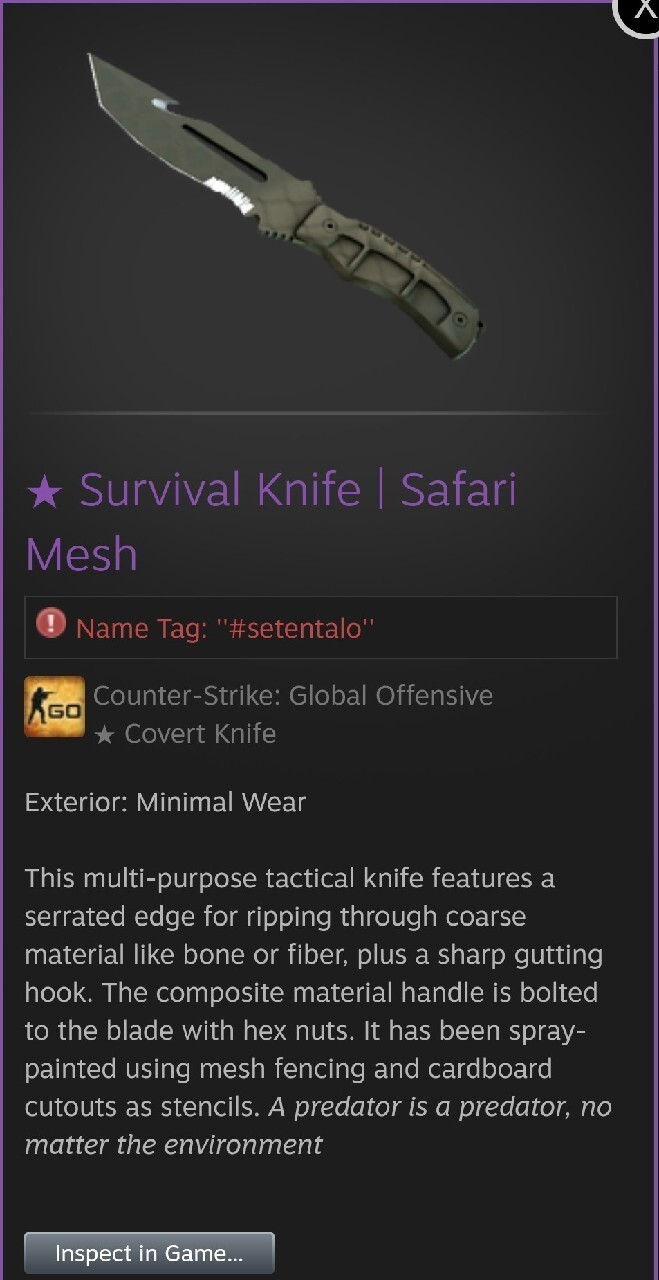 Nóż csgo kosa Survival Knife Safari Mesh MW Gdańsk Kup teraz na