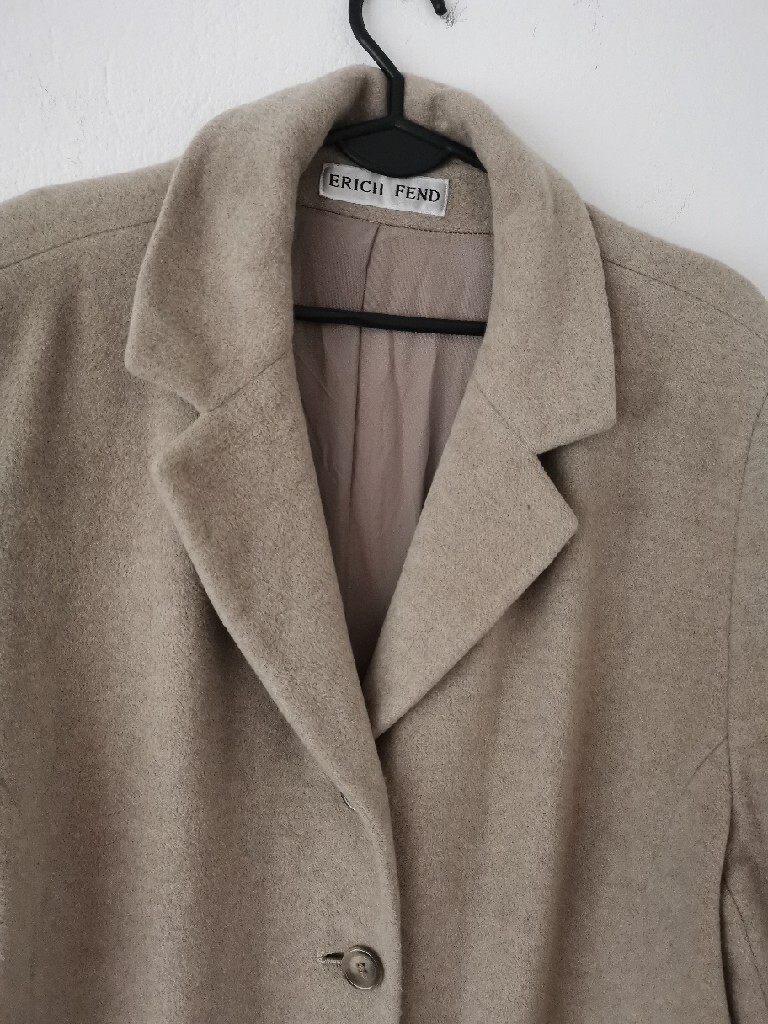 Płaszcz wełniany, kaszmir, Erich fend, xxl/44 | Rzekuń | Kup teraz na  Allegro Lokalnie