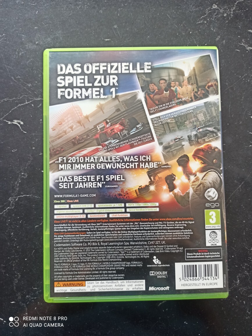 Zdjęcie oferty: Gra na Xbox 360 Formula 1 2010