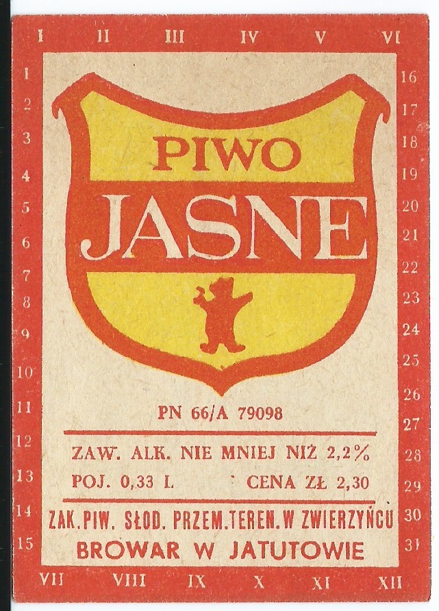 Browar Jatutów etykieta piwna KATOWICE Licytacja na Allegro Lokalnie