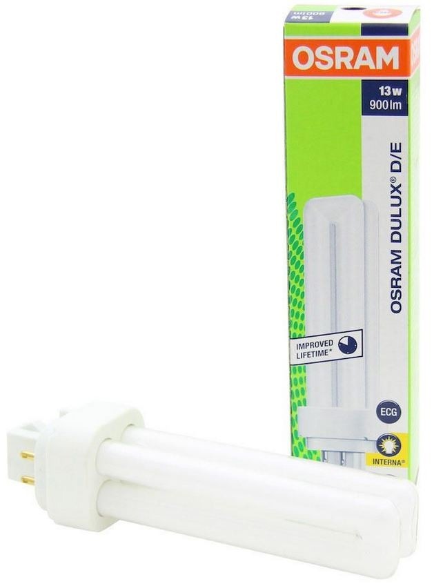 Lampadina Osram G24q-2 18W - Luce Bianca Calda 2700K, 4 Pin, Risparmio Energetico, 10 Pezzi