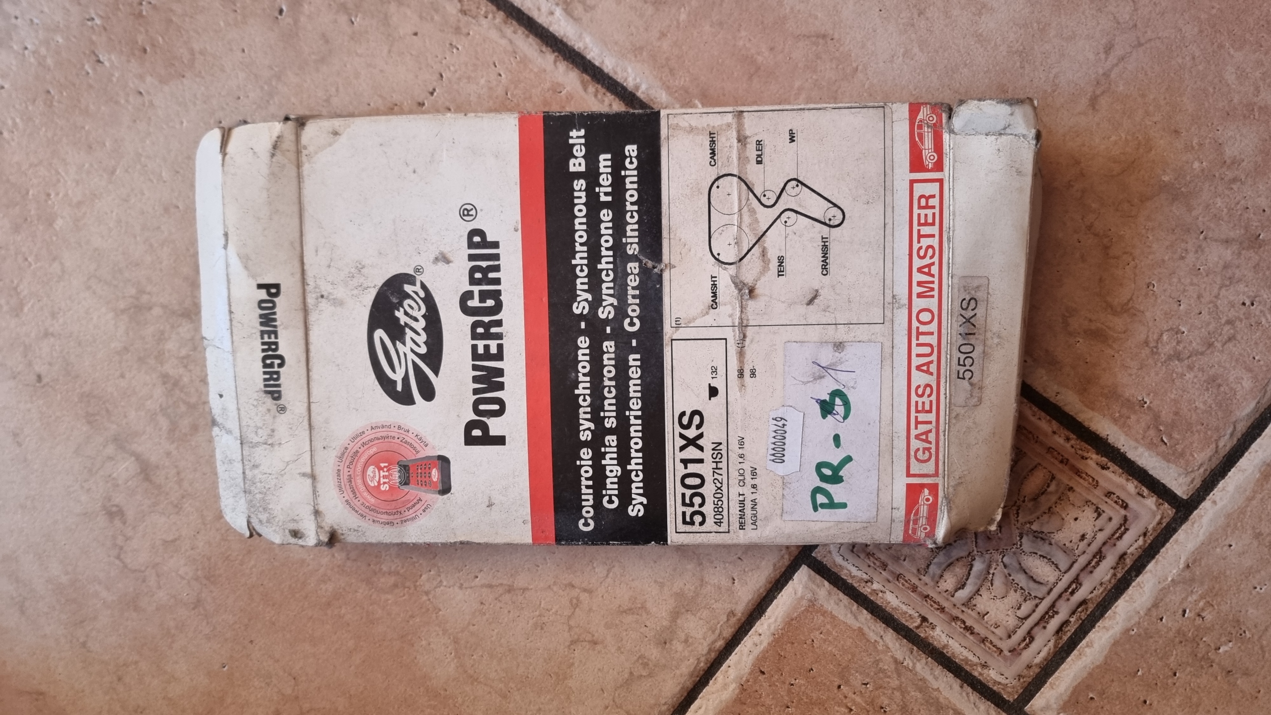 РЕМІНЬ РОСПОДІЛЬНИКА GATES 5501XS CLIO, LAGUNA 1.6 16V 