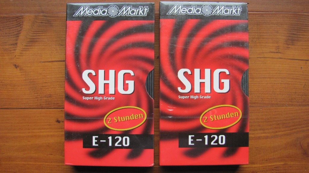 KASETA VHS 2 SZT. NOWE MEDIA MARKT SHG E120 Lwówek Licytacja na
