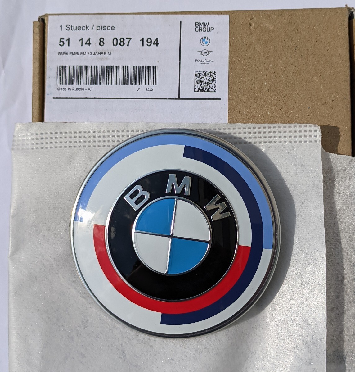 Original BMW 50 Jahre M Emblem - 51148087194