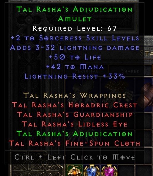 Tal Rasha Amulet Drop Rate _ Tal Rasha amulet, armor worth on ladder ...