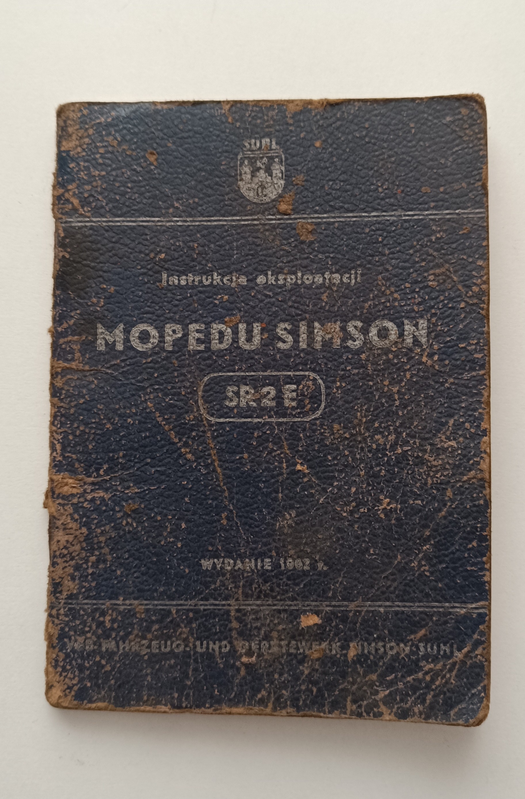 ІНСТРУКЦІЯ ОБСЛУГОВУВАННЯ SIMSON MOPEDU SR 2E EKSPLOATACJI 1962 