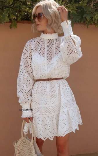 H&M biała ażurowa sukienka haft angielski XS | Wrocław | Kup teraz na  Allegro Lokalnie