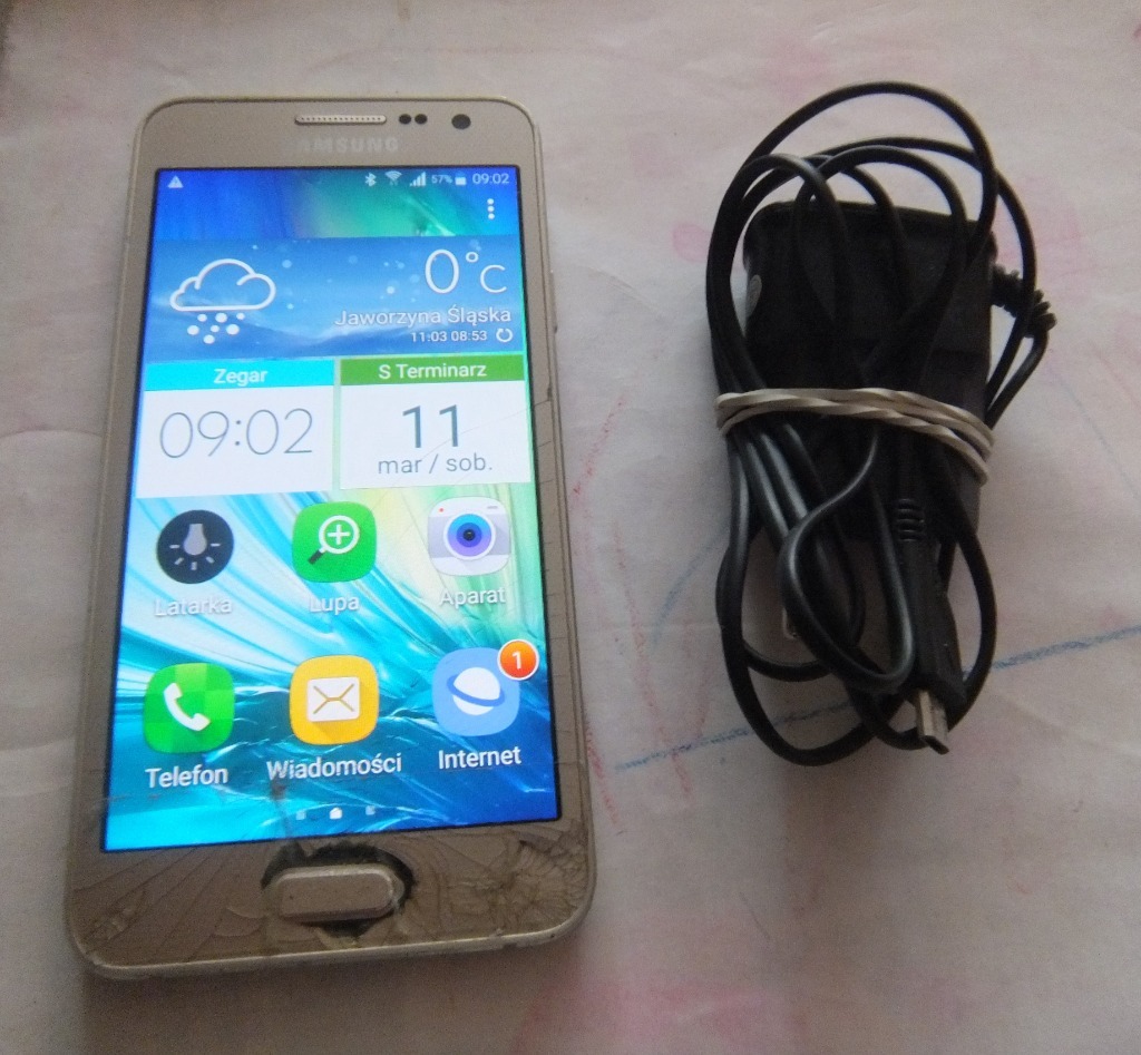 Smartfon samsung galaxy A3 SM-A300FU złoty uszkodz | Świdnica ...