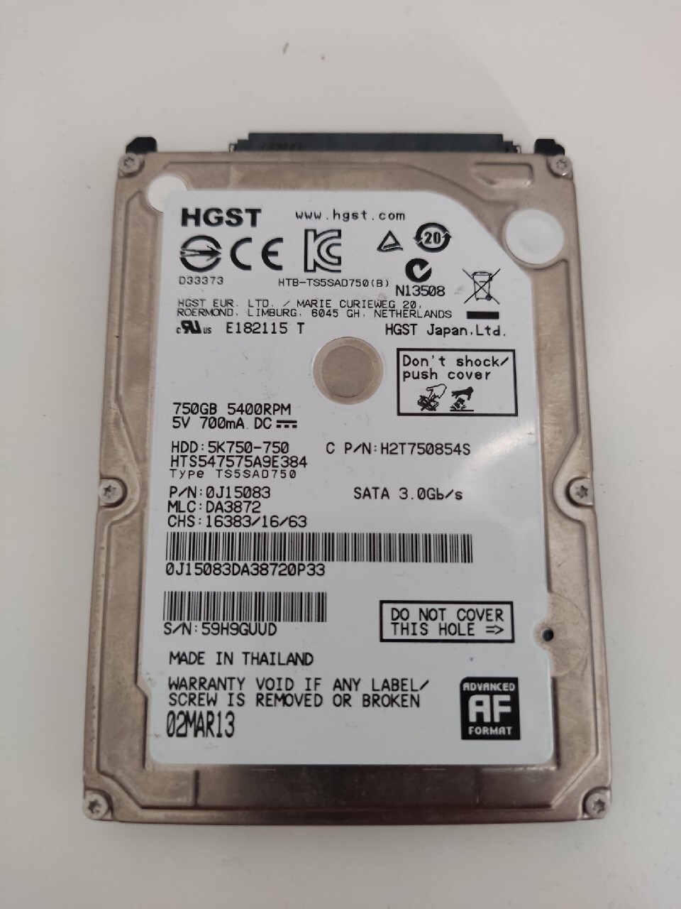 Hitachi HTS547575A9E384 750gb SATA II 2,5" | Kaliska | Kup teraz na ...