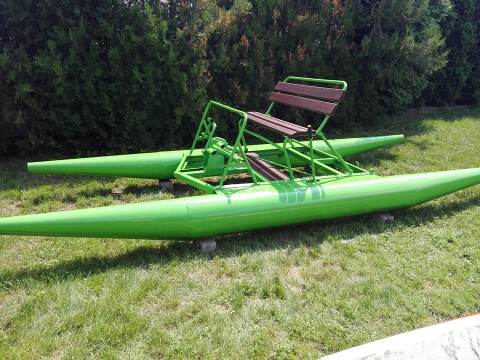 Rower wodny metalowy zabytkowy na chodzie PRL 1966 Włocławek