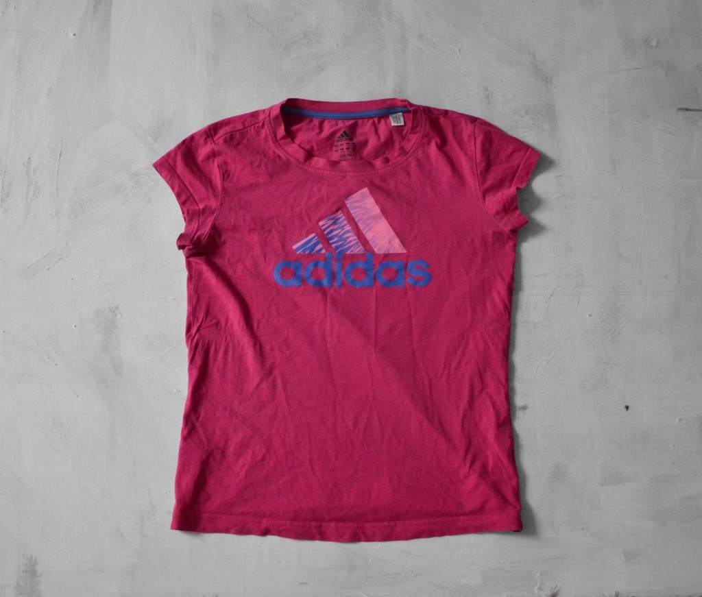 Zdjęcie oferty: bawełniana koszulka adidas print logo M/L różowa k