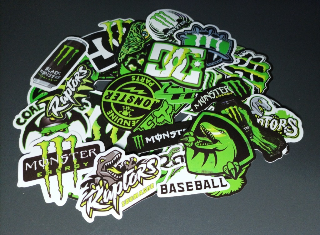 zestaw naklejek MONSTER ENERGY RAPTOR 35szt | Podbiel | Kup teraz na ...