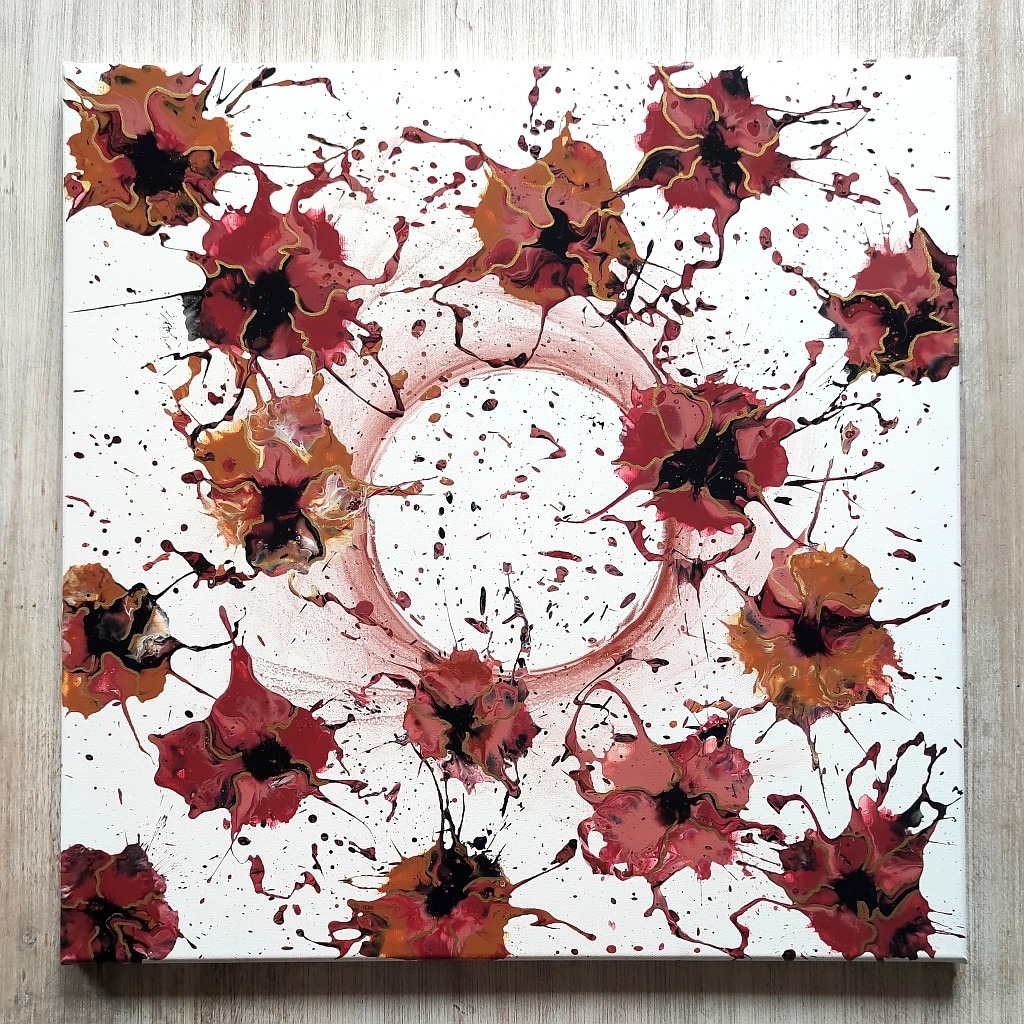 Zdjęcie oferty: Flower Flow IV 55 x 55 cm ręcznie malowany kwiaty