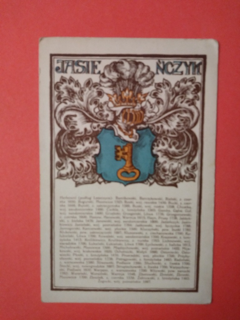 Herb szlachecki JASIEŃCZYK 1917 r. Jarosław Licytacja na Allegro