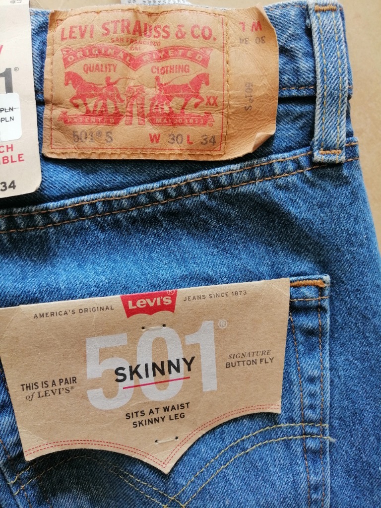 Spodnie Męskie Levis 501 SKINNY 30x34 | Borzestowo Kup na