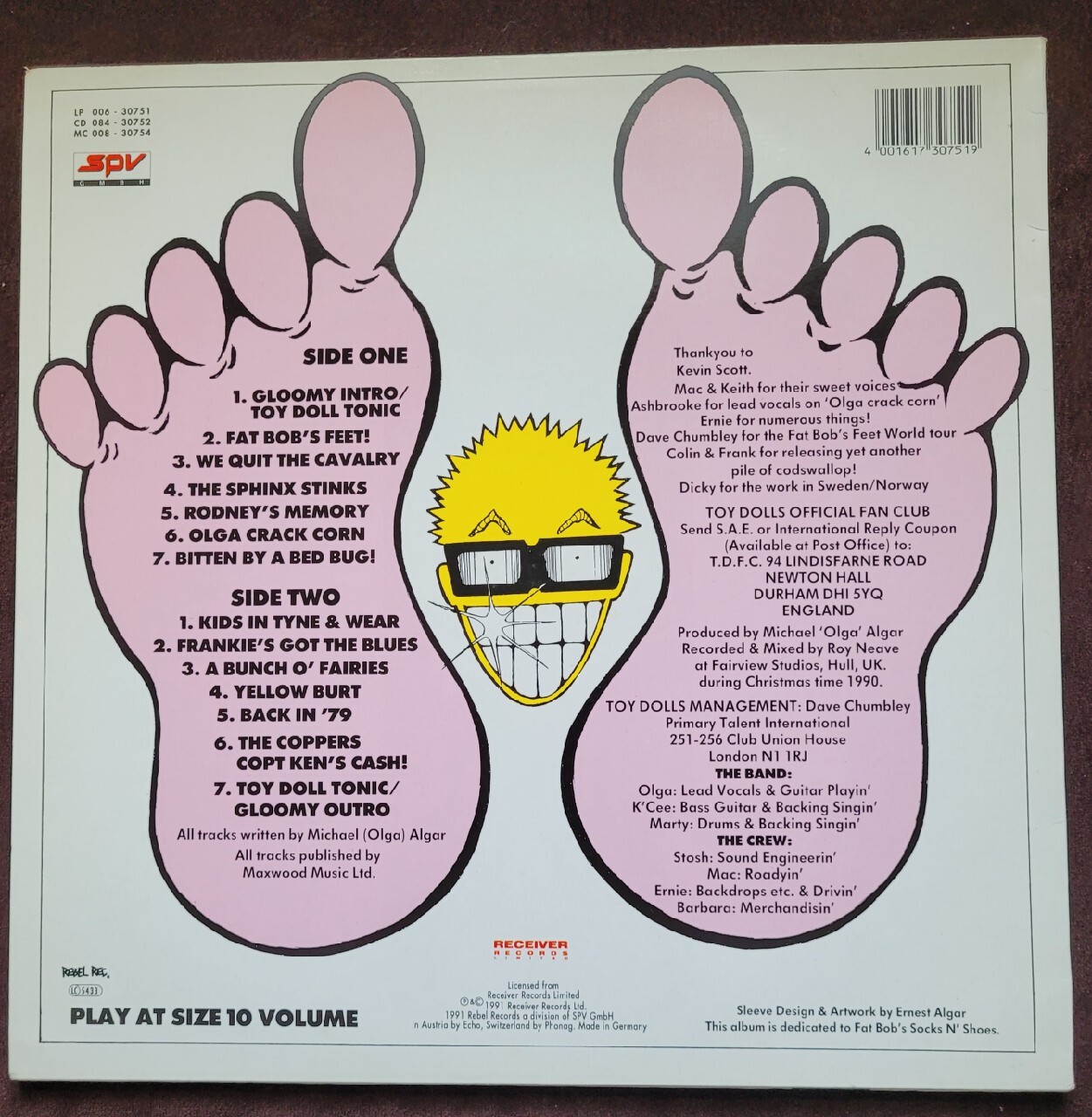 Toy Dolls Fat Bob's Feet LP 1991 Ger.NM / EX ! Drezdenko Kup