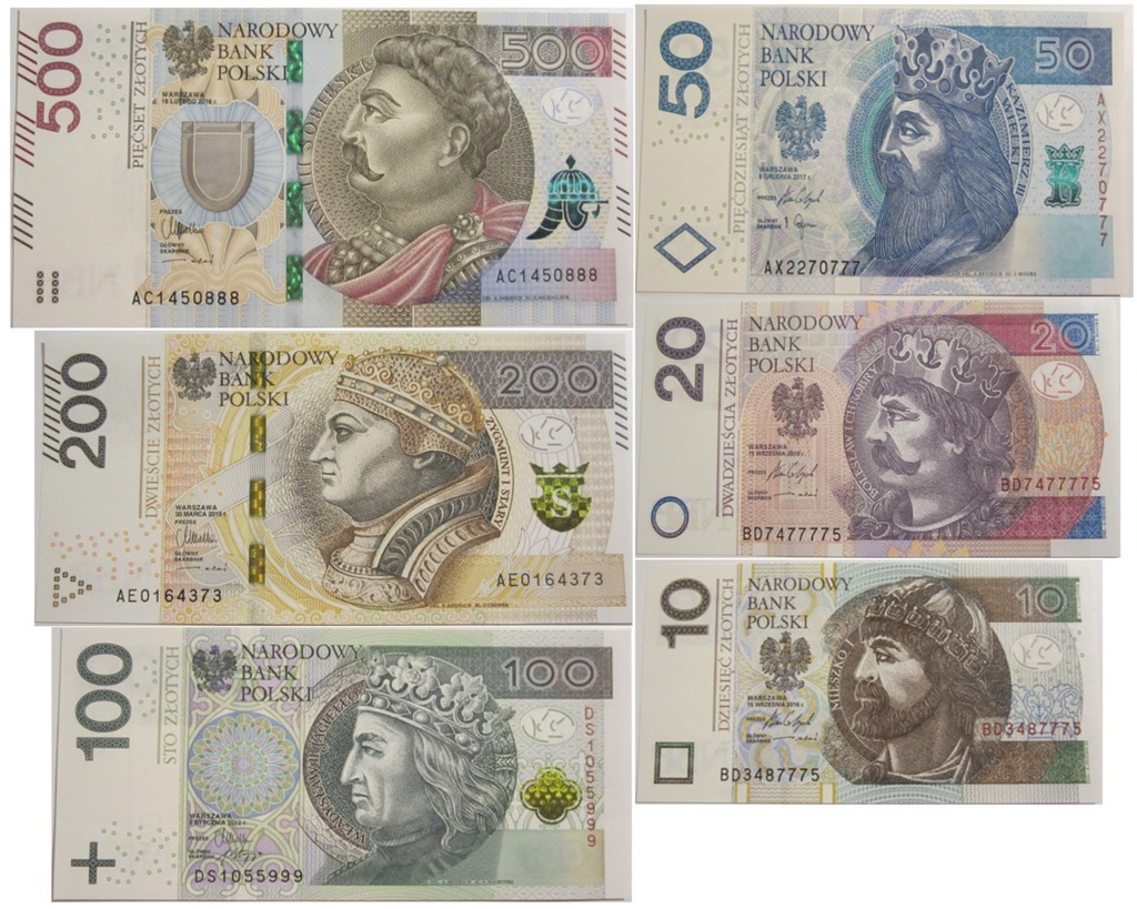 500 Zl Ac 0 100 50 10 Zl Komplet Nowe Unc Olsztyn Ogloszenie Na Allegro Lokalnie