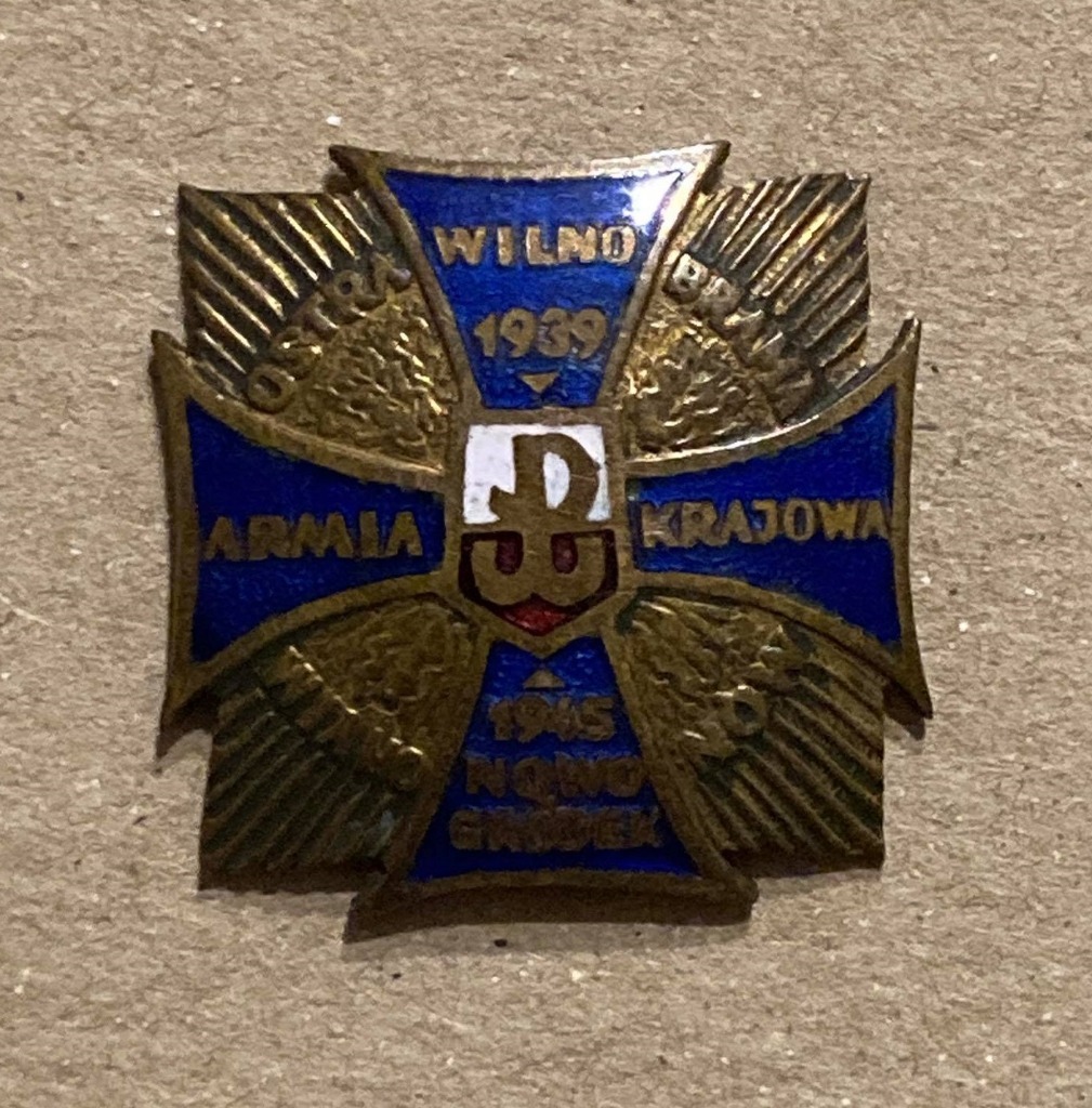 Zdjęcie oferty: Odznaka AK Okręg Wilno-Nowogródek Ostra Brama