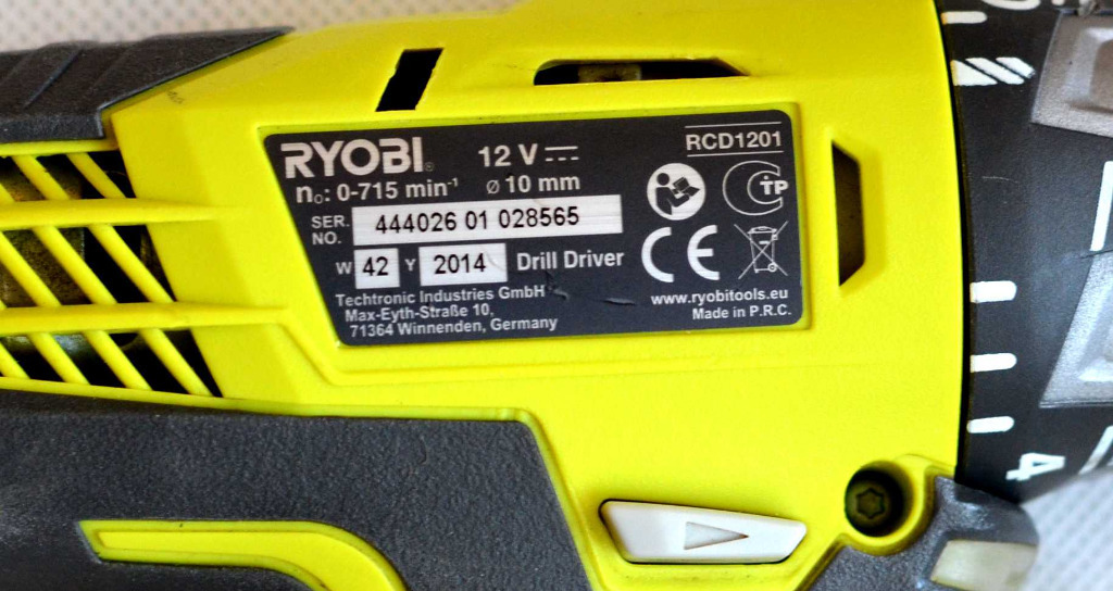 Ryobi rcd1201 аккумулятор