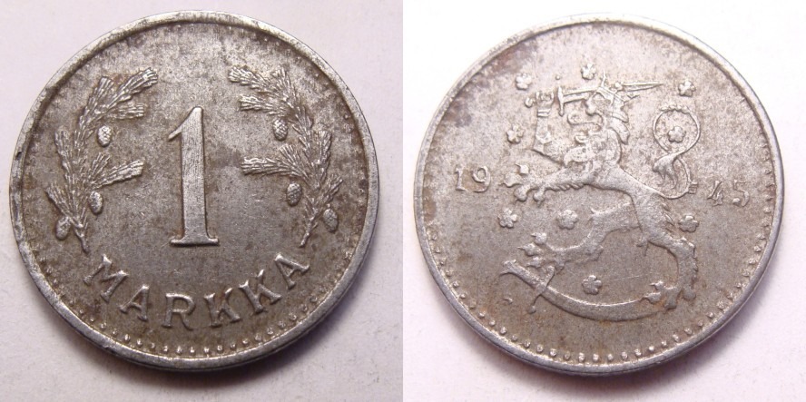 Finlandia 1 marka 1945 r. | Łomża | Kup teraz na Allegro Lokalnie