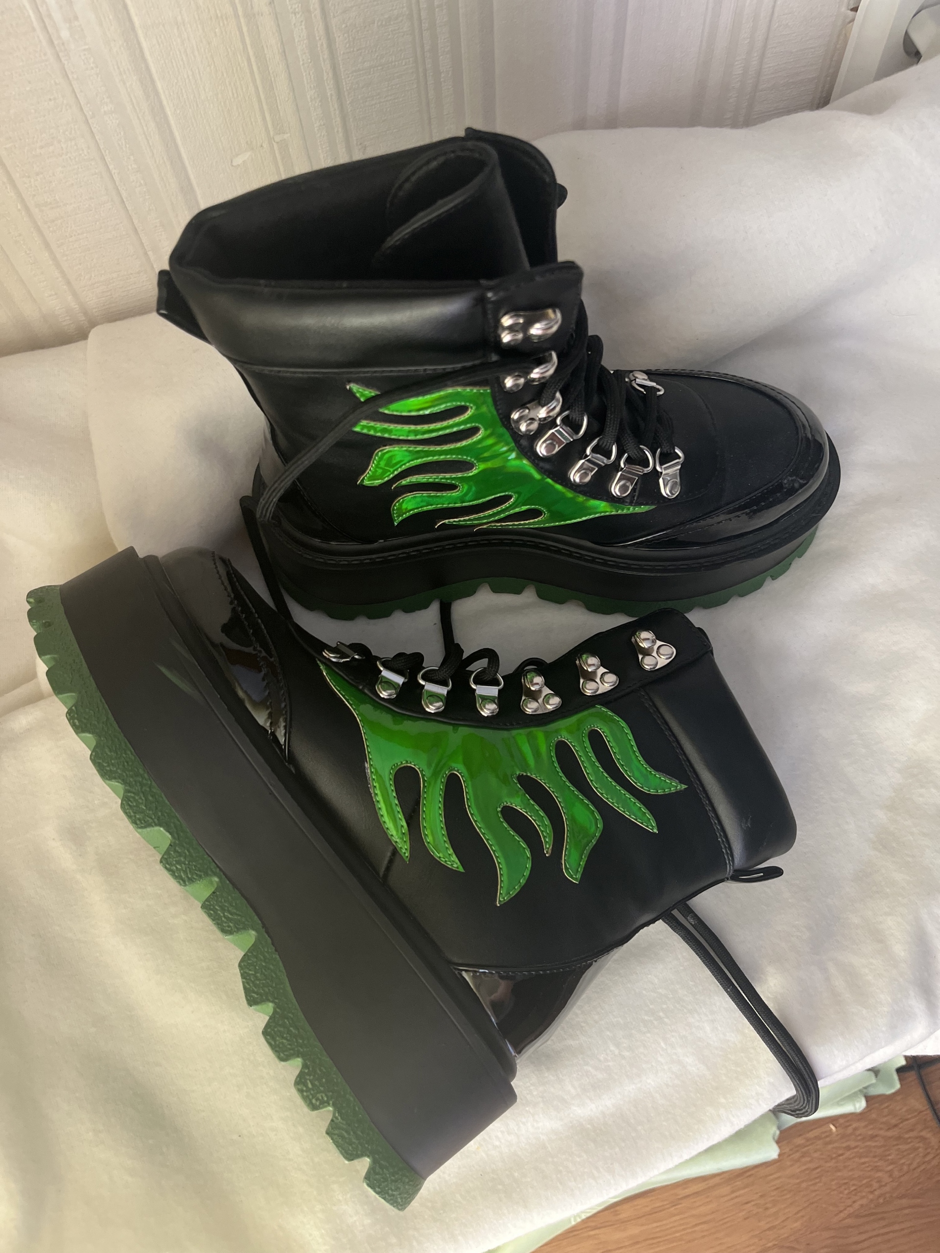 HELIOS HOLOGRAM FLAME BOOTS koi footwear zielone Katowice Kup teraz