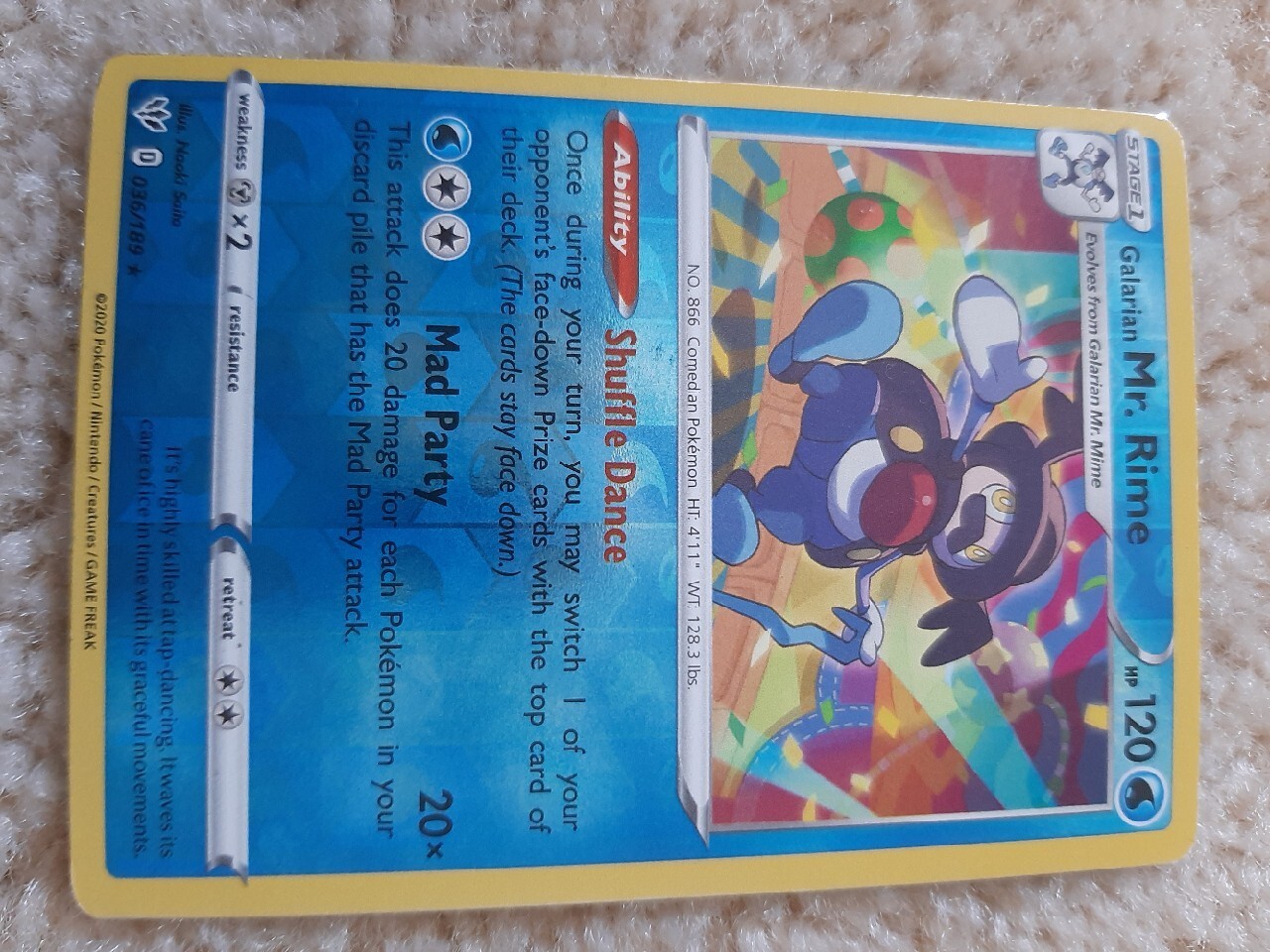 Sprzedam kartę pokemon Mr.Rime orginal | Kraków | Ogłoszenie na Allegro ...