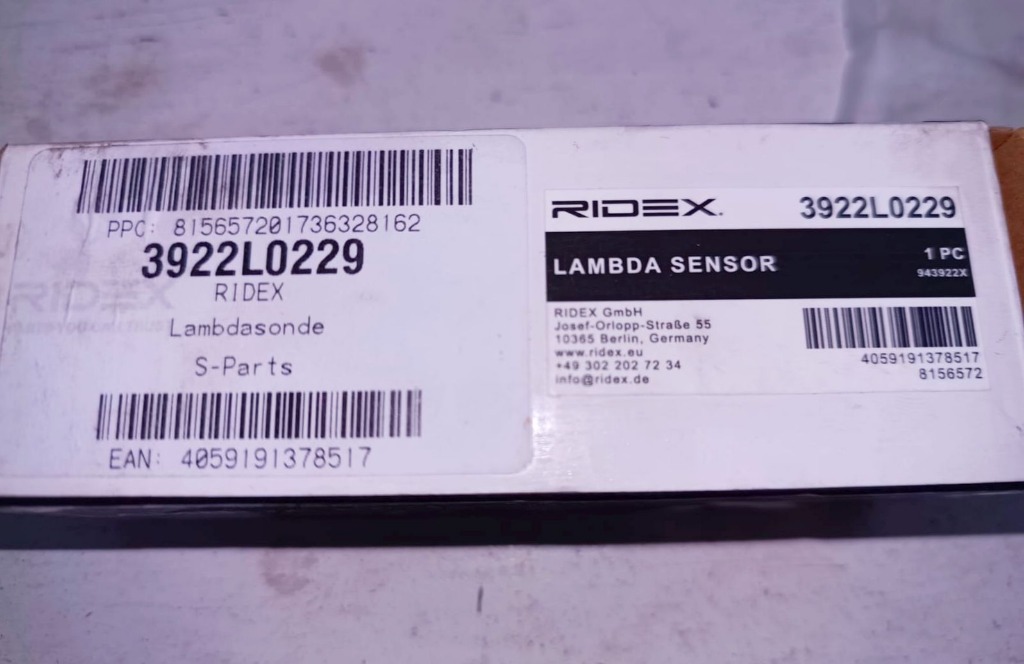 RIDEX 3922L0229 ЗОНДА ЛЯМБДА Z LACZNIKIEM ZACISKOWYM 