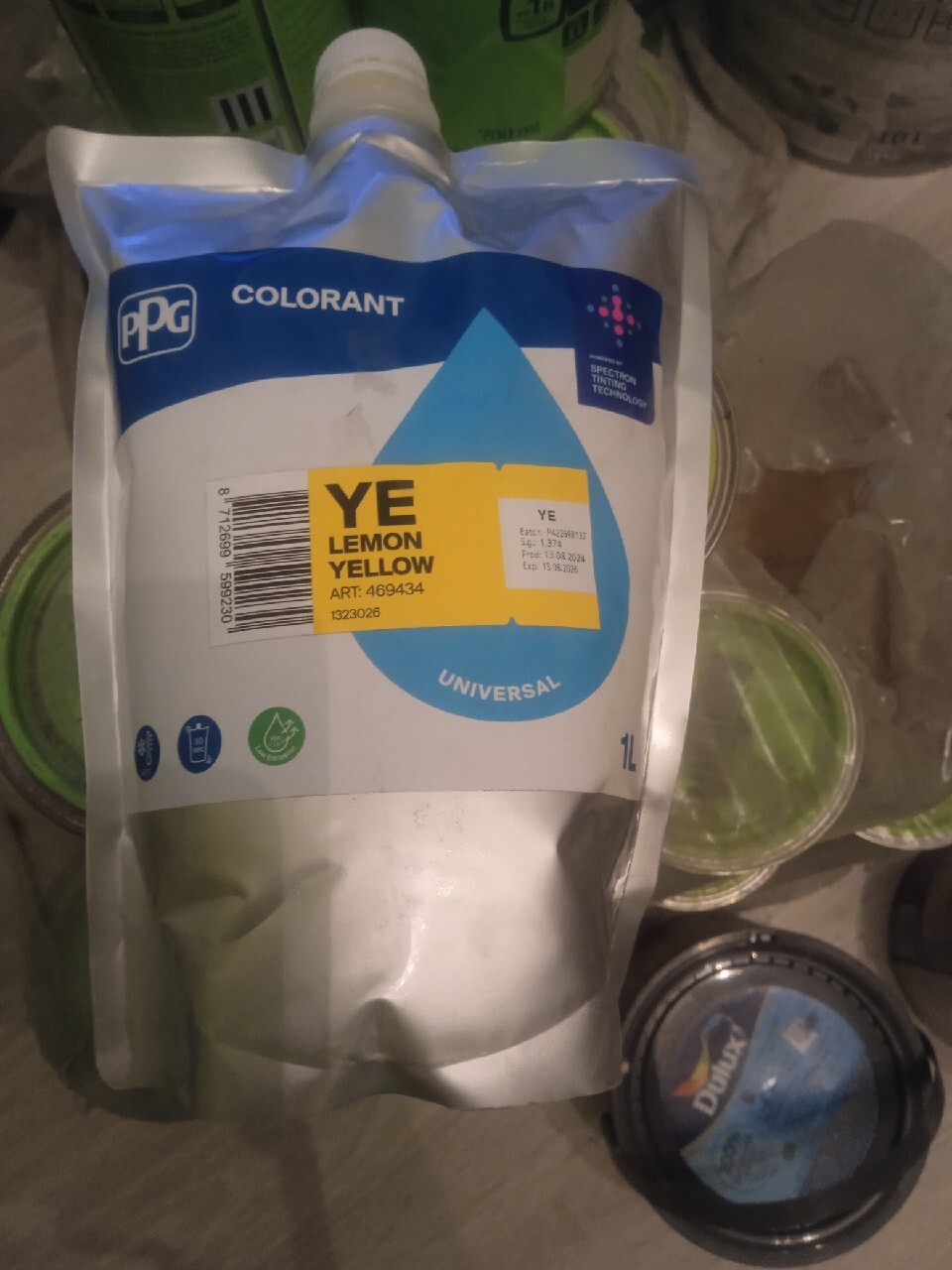 Colorant PPG Śnieżka 1l żółty kolorant barwnik czerwony niebieski ...