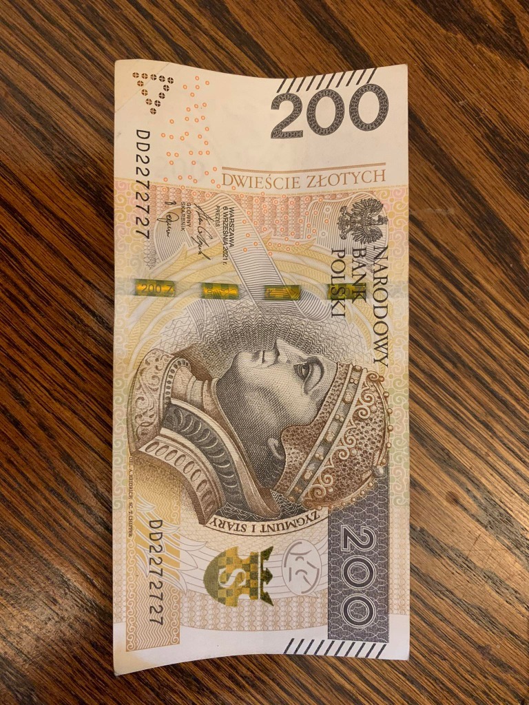 UNIKAT Banknot 200zł DD2272727 | Brzesko | Kup teraz na Allegro Lokalnie