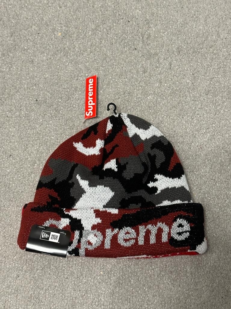 Supreme New Era Split Beanie Red – LacedUp