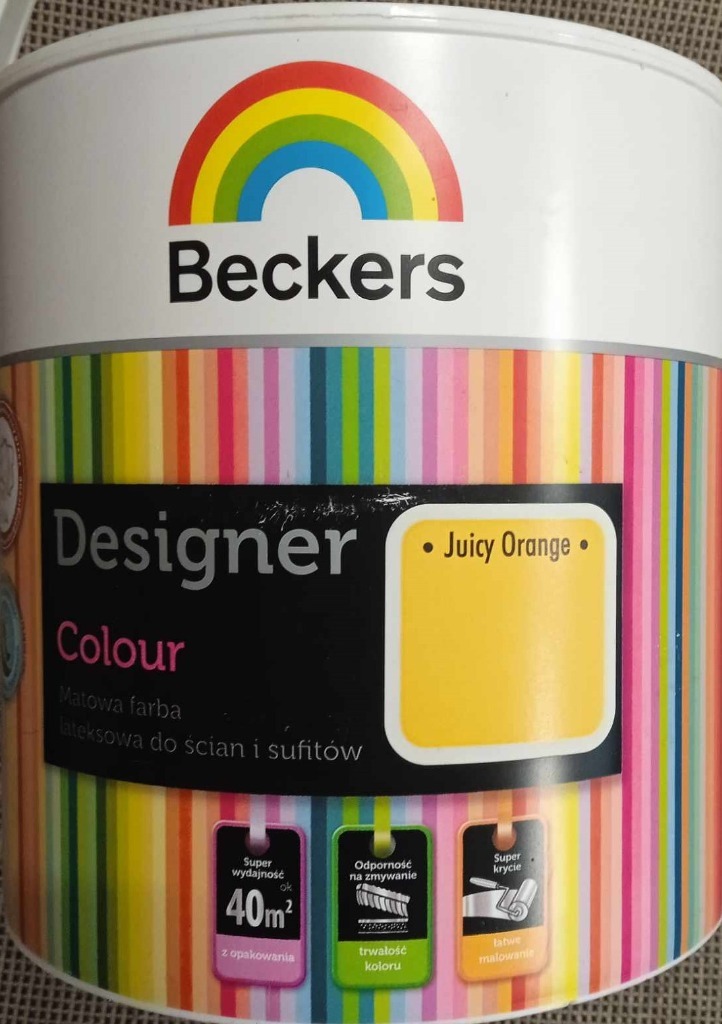 Farba zmywalna Beckers Designer Juicy Orange 2,5L Sochaczew