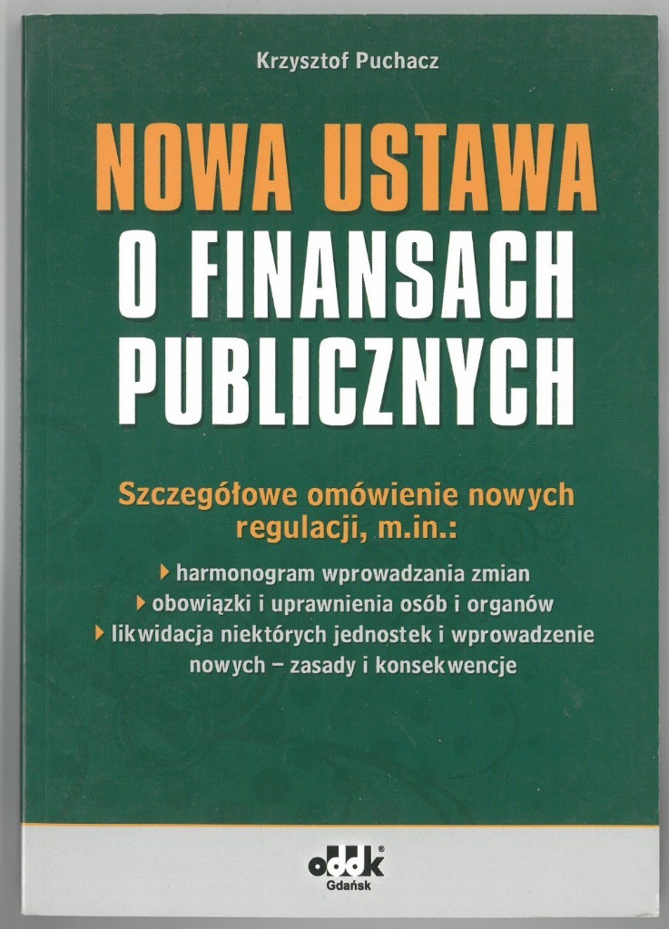 Nowa ustawa o finansach publicznych Szczegółowe om Warszawa