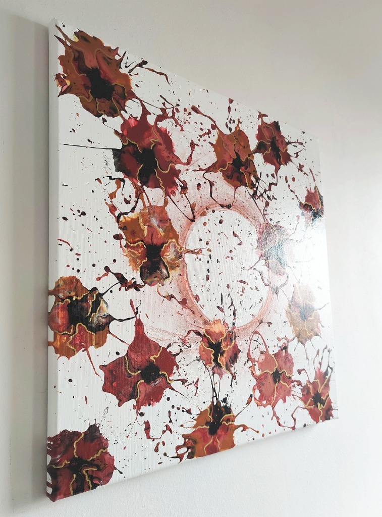 Zdjęcie oferty: Flower Flow IV 55 x 55 cm ręcznie malowany kwiaty