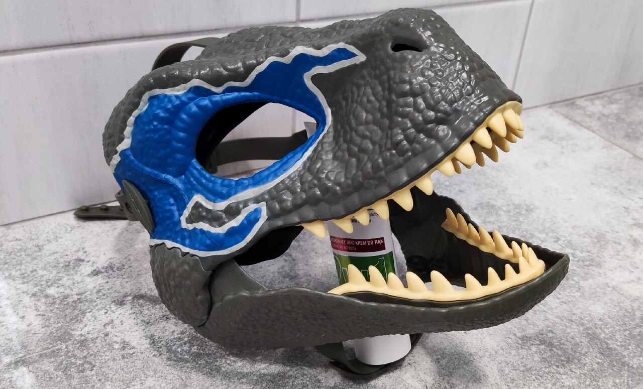 Dino maska Mattel Velociraptor blue oryginalna Wołowice Kup teraz
