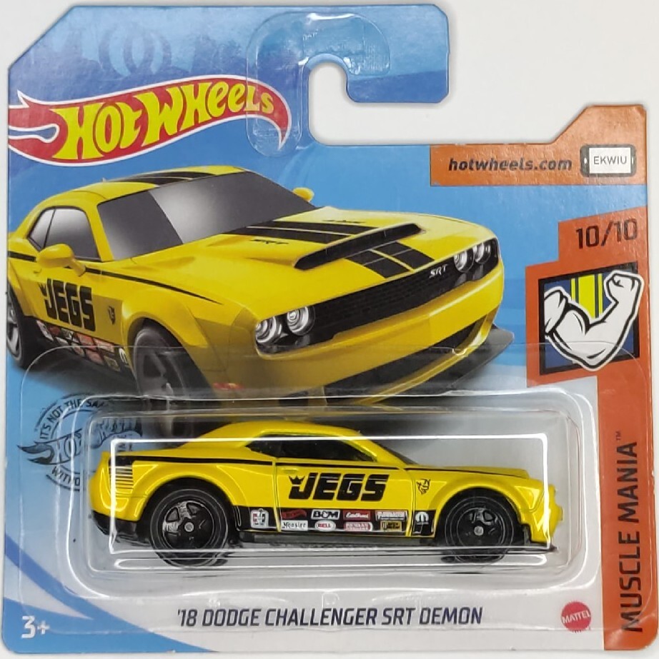 HOT WHEELS '18 Dodge Challenger SRT Demon Yellow Car HW Muscle Mania 2020 
