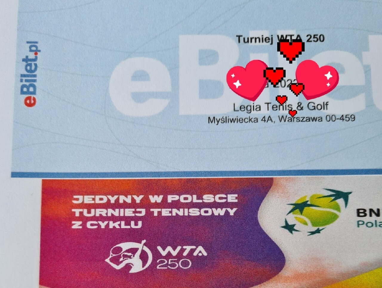 Bilety mecz tenis finał WTA Paribas Poland tickets Warszawa