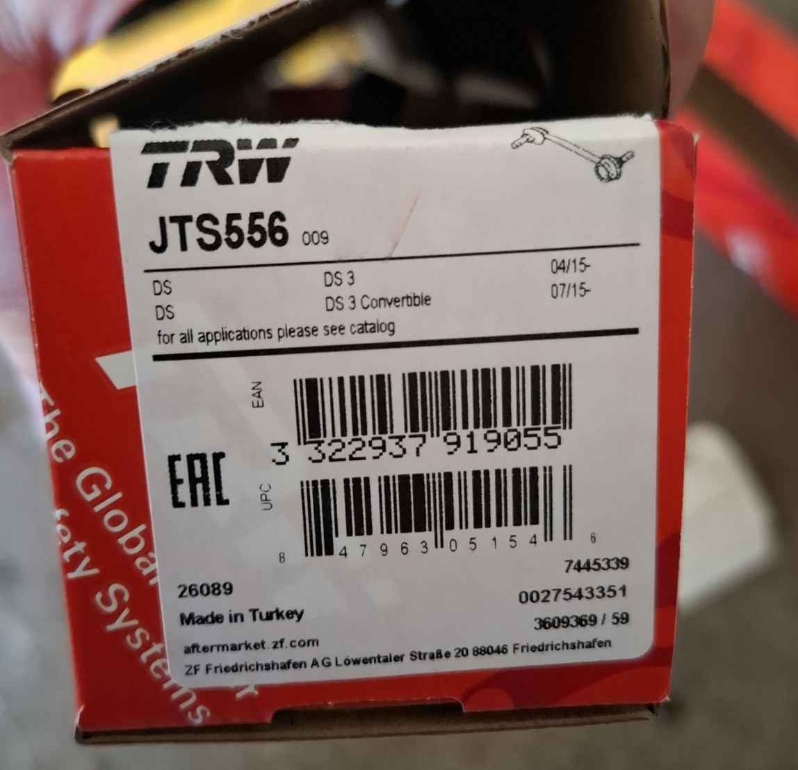 НОВИЙ З'ЄДНУВАЧ СТАБІЛІЗАТОРА TRW JTS556 СТОРОНА ПРАВА (PASAZERA) 