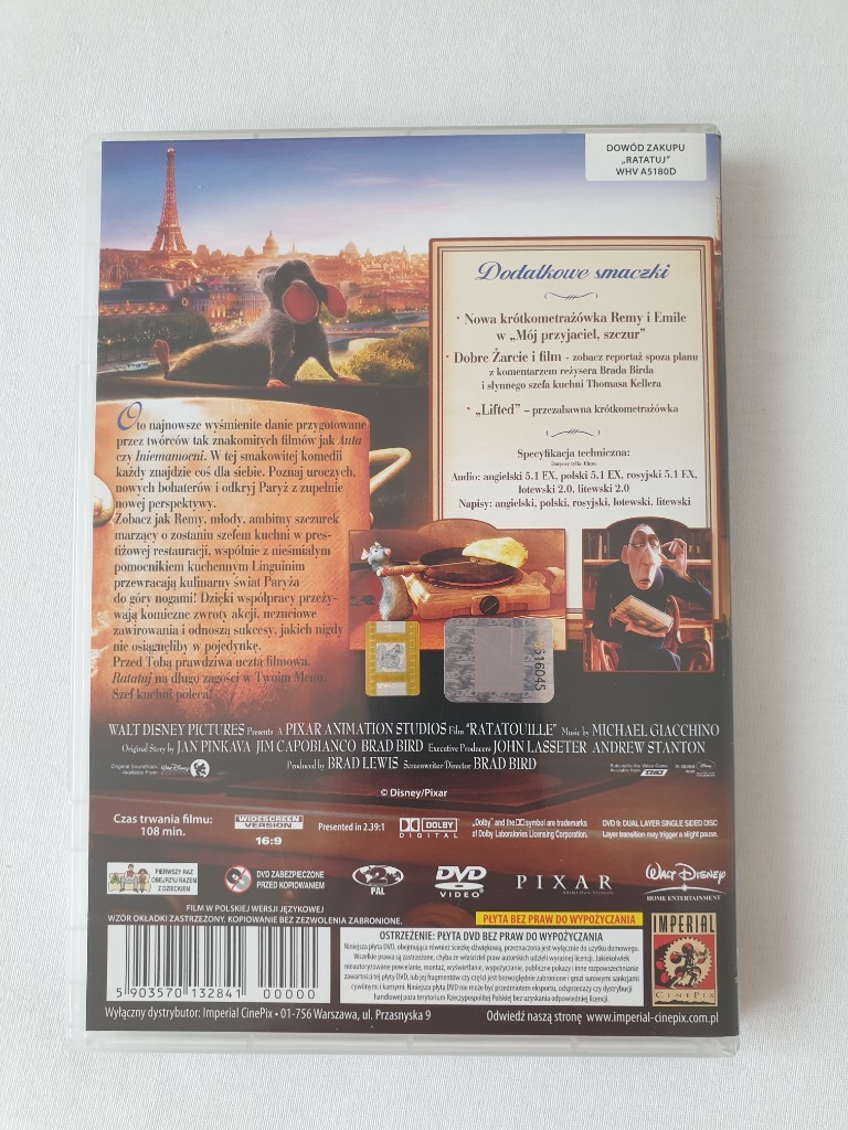Film Ratatuj płyta DVD | Warszawa | Kup teraz na Allegro Lokalnie