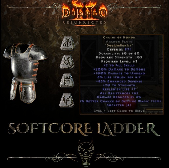 Diablo 2 Resurrected LADDER Chains Of Honor Unid Kraków Kup teraz