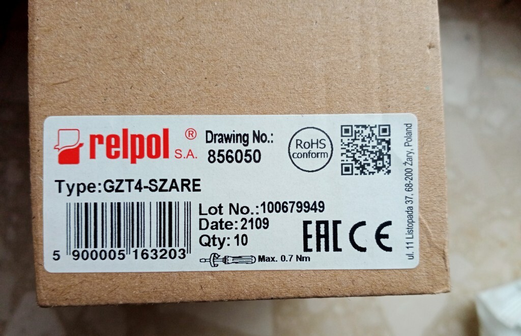 Gniazdo do przekaźnika R4 GZT4 - SZARE Relpol | Siemianowice Śląskie ...