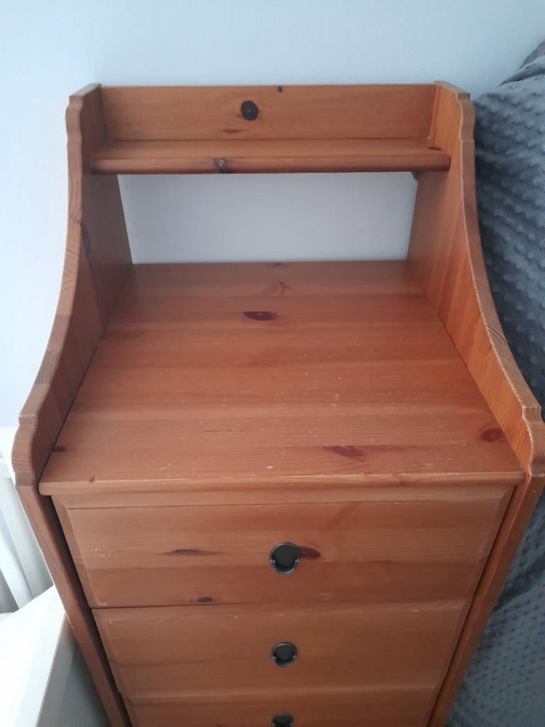 Ikea Leksvik drewniana komoda słupek szafka wąska Wrocław Kup teraz na Allegro Lokalnie