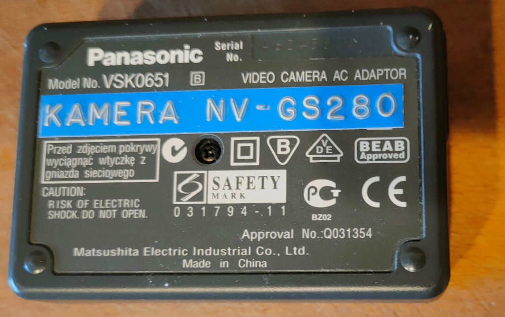 Zasilacz PANASONIC VSK0651 ŁADOWARKA ZASILACZ ORYG | Wiry | Kup teraz ...