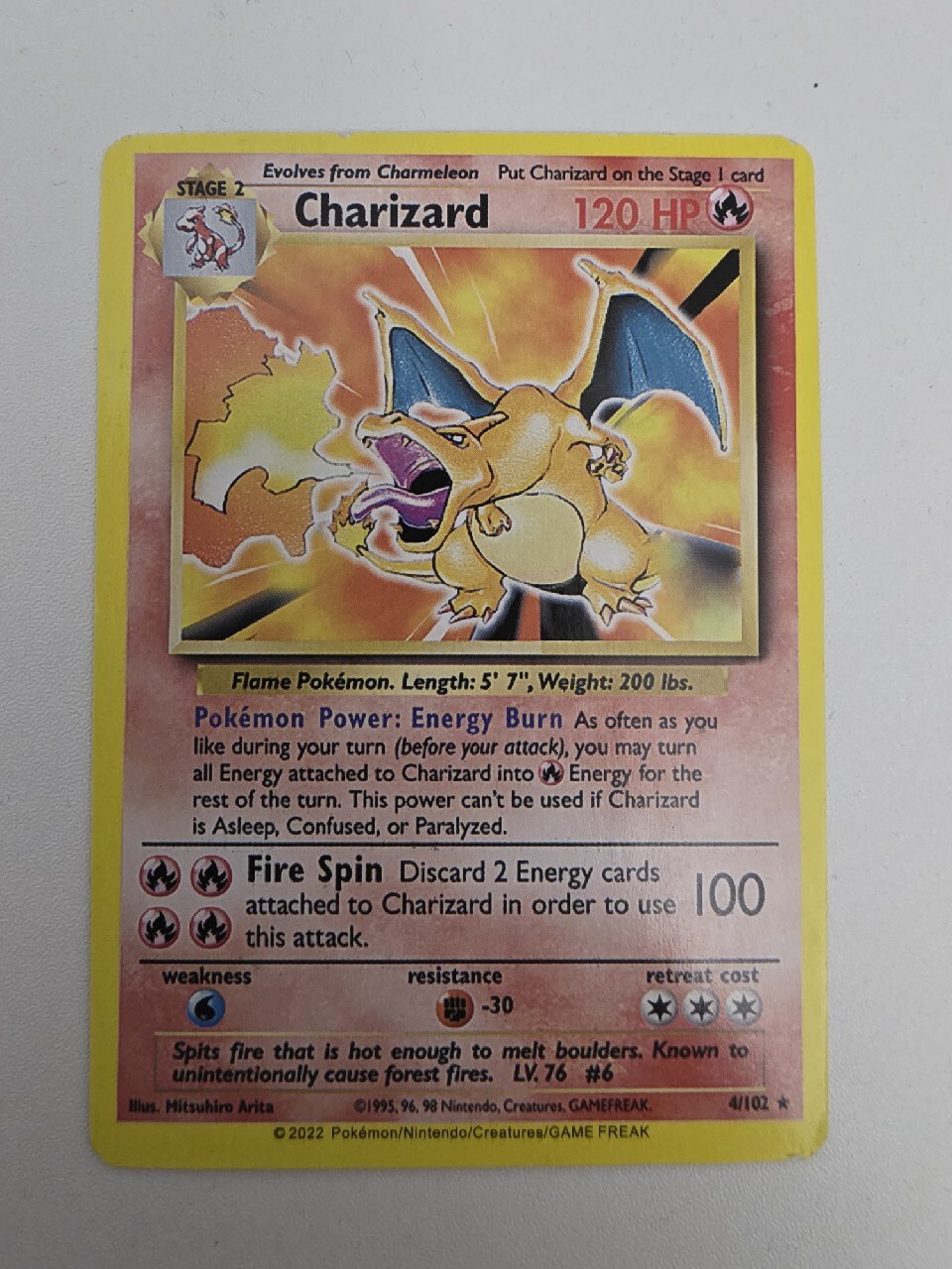 Charizard 120 HP トレーディングカード Charizard 120HP Metal Pokémon Card-Collectible Gift Display