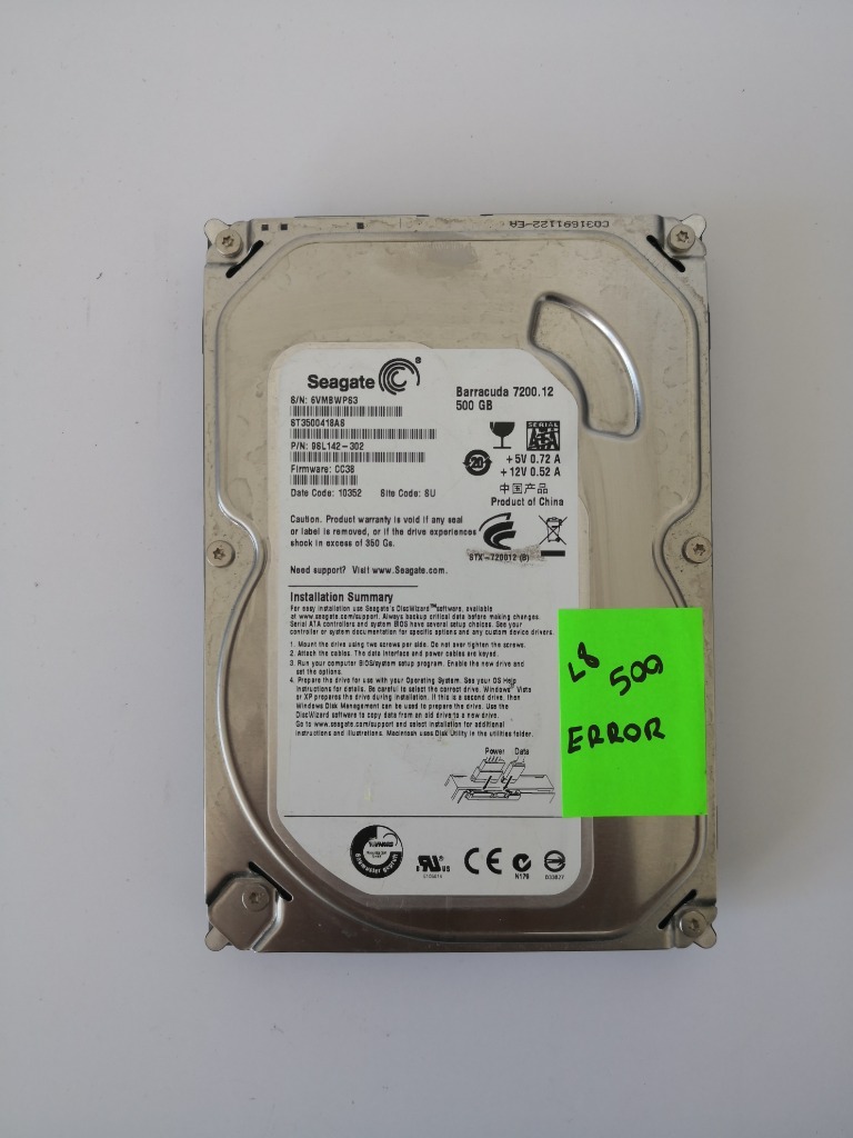 Dysk Seagate 500GB 7200rpm 3,5' error Lublin Kup teraz na Allegro