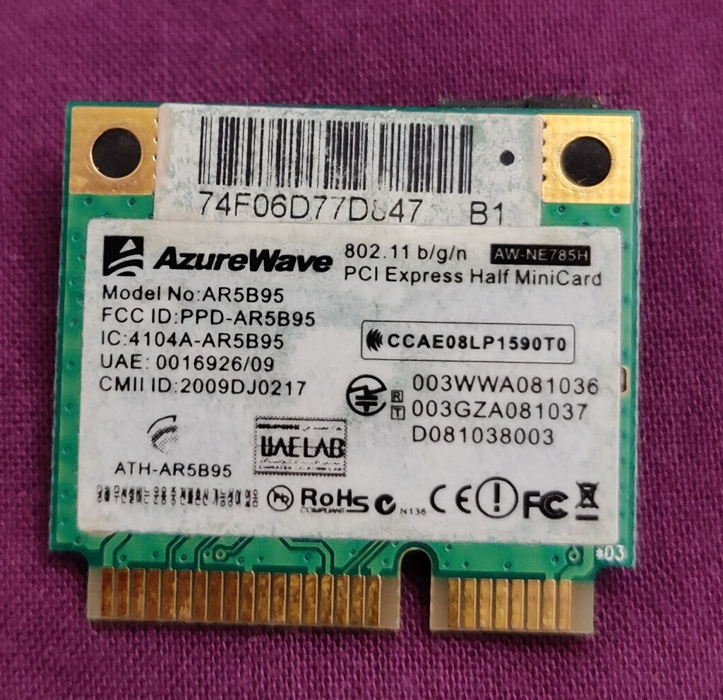 Carte Wifi AzureWave AR5B95 - Compatible Asus N53SM-SX117V - Garantie 6 Mois - Occasion France