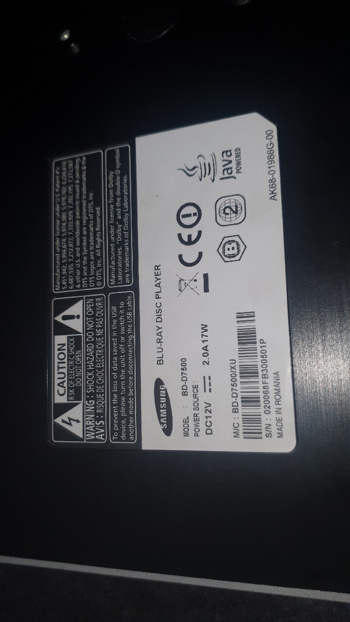 Odtwarzacz Smart Bluray3D Samsung BDD7500 B WIFI Mielec Licytacja