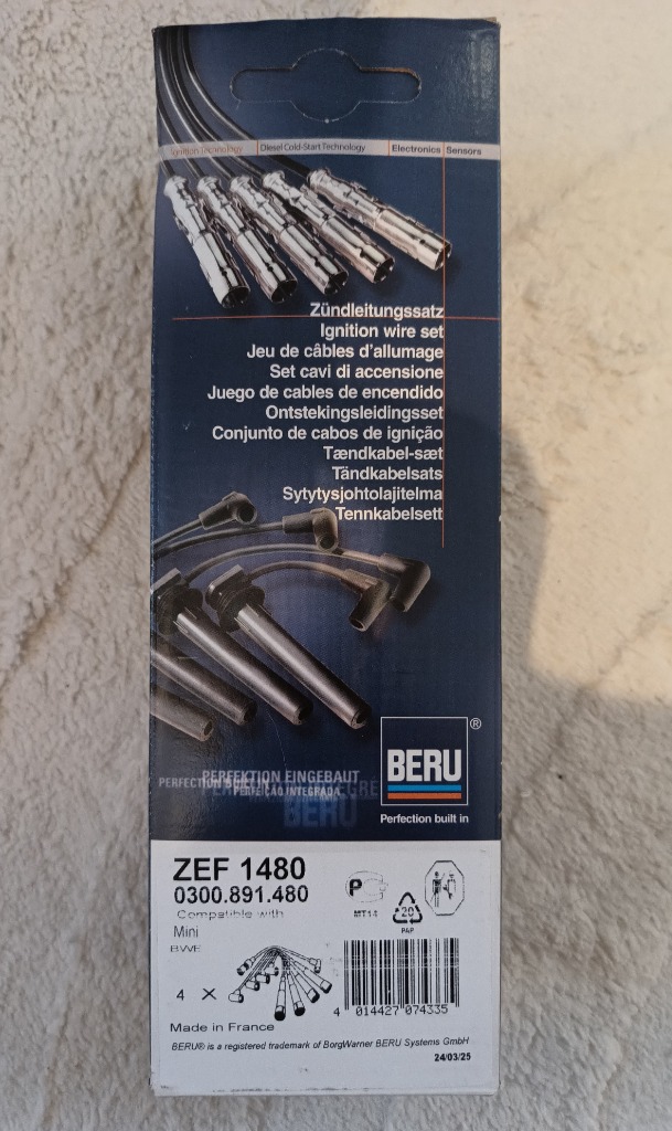 ZEF1480 BERU ПАТРУБКИ ЗАПАЛЕННЯ 