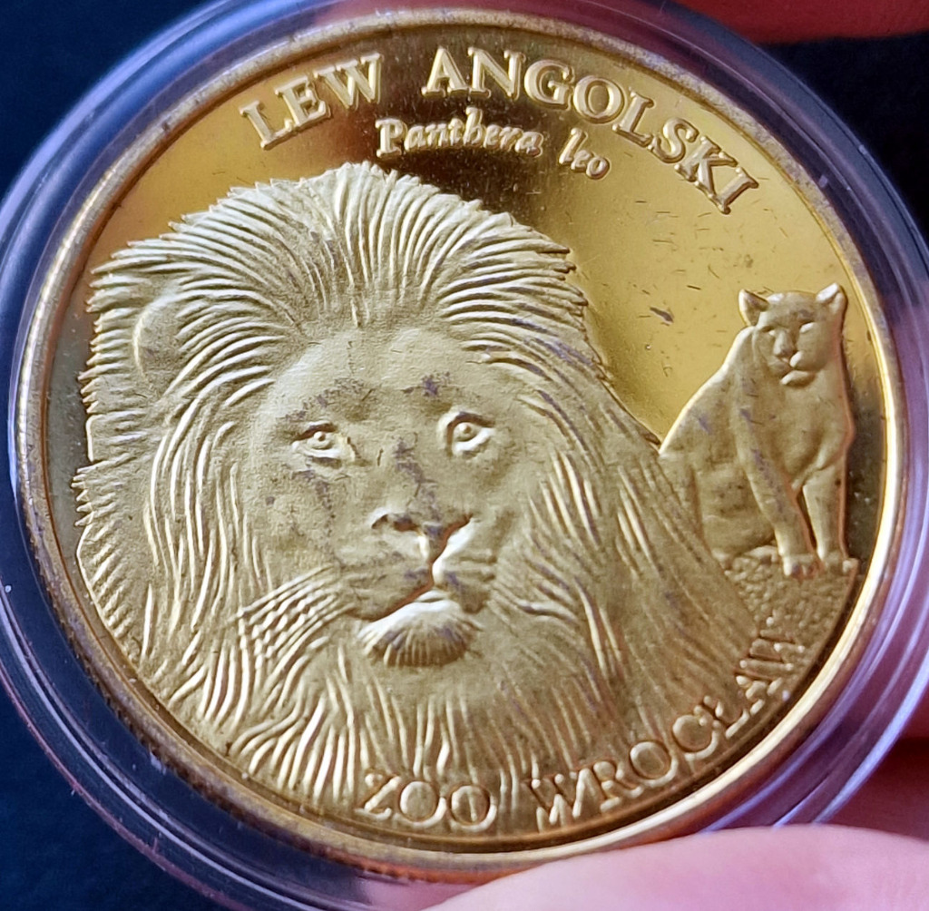 Numizmat medal Lew Angolski Wrocław Zoo Wrocław Kup teraz na
